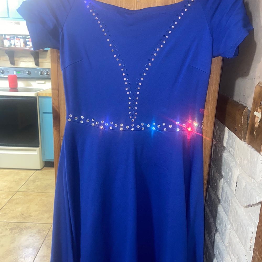 Dress blue stretchy